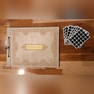 Antique 1930s Cream & Gold Embossed Photo Album